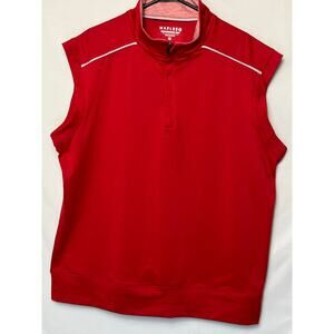 Maelreg Men’s Size XL Red Performance 1/4 Zip Athletic Sleeveless Golf Vest